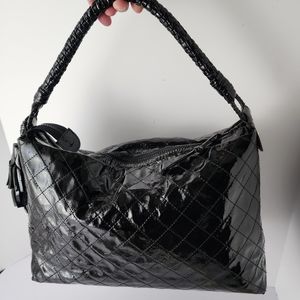 ANTHONY LUCIANO Patent LEATHER Large Handbag Rare Vintage Tassel with Dustbag